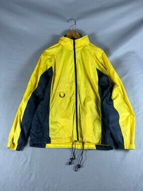 Vintage Swingster Windbreaker Jacket Mens M Blue Yellow Mesh Lined Lightweight